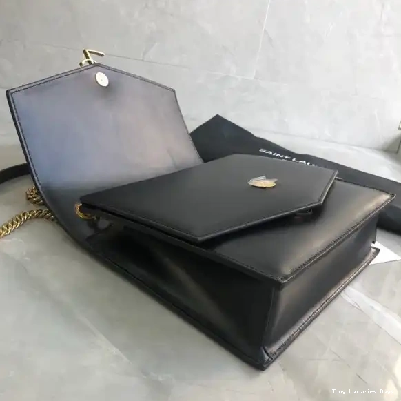 Tony Luxuries SULPICE YSL CHAIN MEDIUM BAG BURGUNDY IN LEATHER 0502